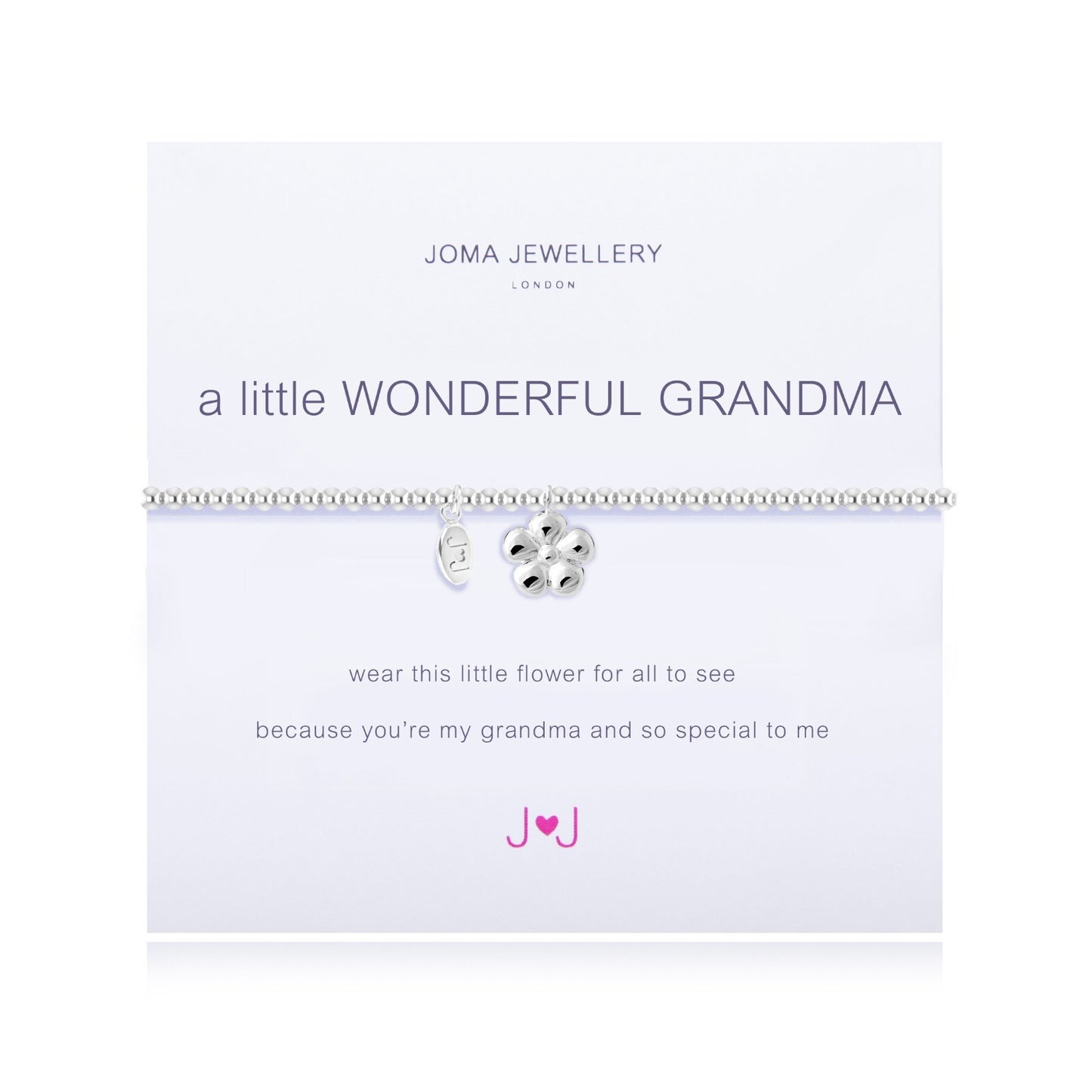 Joma Silver Plated Beaded Bracelet A Little WONDERFUL GRANDMA + Gift Bag 1665