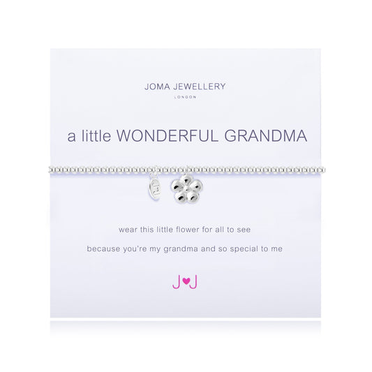 Joma Silver Plated Beaded Bracelet A Little WONDERFUL GRANDMA + Gift Bag 1665