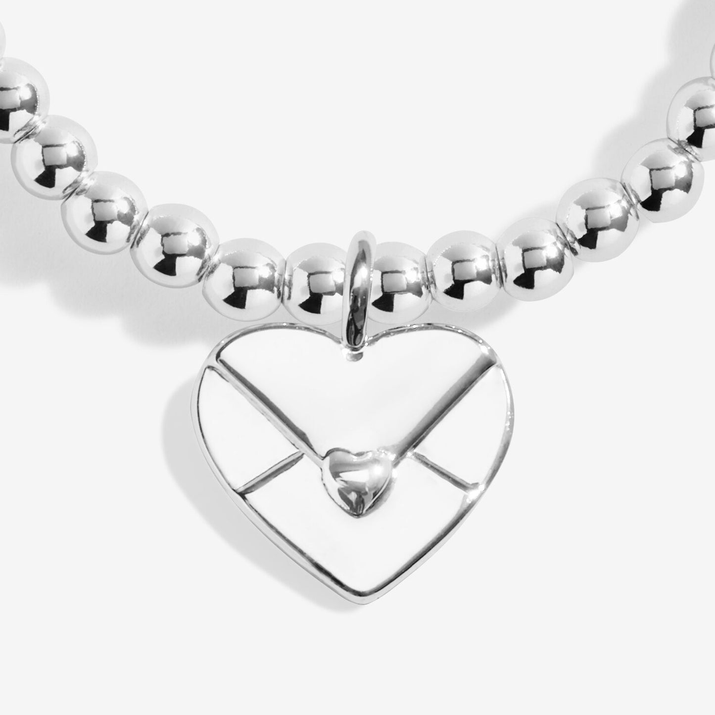 Joma Jewellery Silver Plated Beaded Bracelet A Little SENDING LOVE + Gift Bag