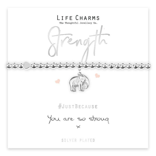 Life Charms Beaded Bracelet - " You Are So Strong " - Beautifully Gift Boxed