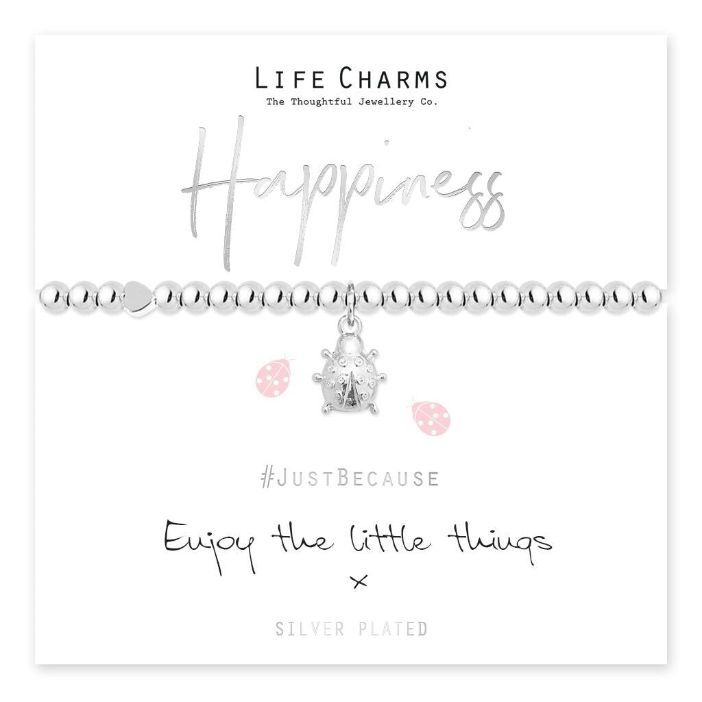 Life Charms Bracelet - " HAPPINESS " -  Enjoy the little things Gift Boxed