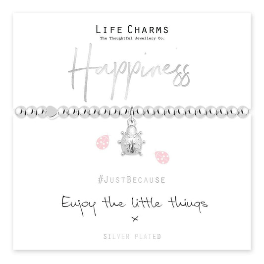 Life Charms Bracelet - " HAPPINESS " -  Enjoy the little things Gift Boxed