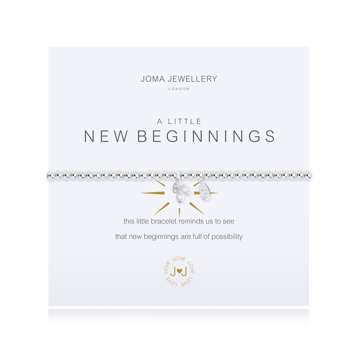 Joma Silver Plated Beaded Bracelet A Little NEW BEGINNINGS + Gift Bag 2105