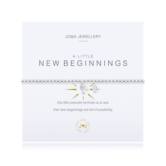 Joma Silver Plated Beaded Bracelet A Little NEW BEGINNINGS + Gift Bag 2105