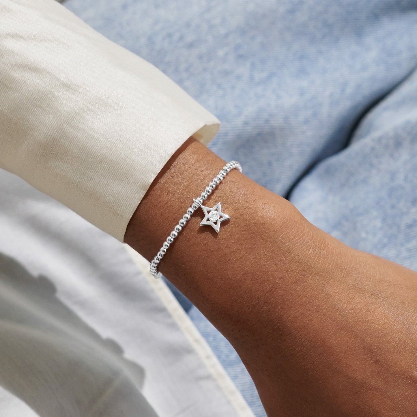 Joma A Little CAN'T THANK YOU ENOUGH Silver Plated Beaded Bracelet + Gift Bag