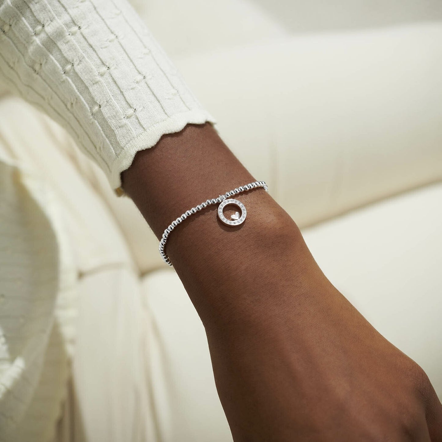 Joma Silver Plated Beaded Bracelet A Little ALWAYS THERE FOREVER LOVED - 5818