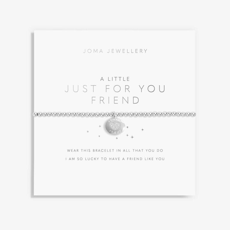 Joma Silver Plated Beaded Bracelet A Little JUST FOR YOU  FRIEND + Gift Bag 5809