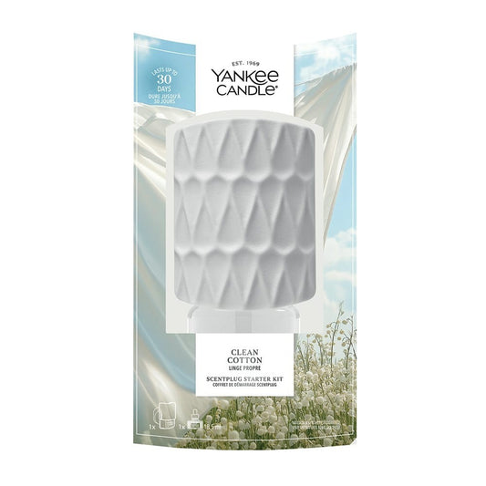 Yankee Candle UK Plug In Starter Kit  Electric White Organic - CLEAN COTTON
