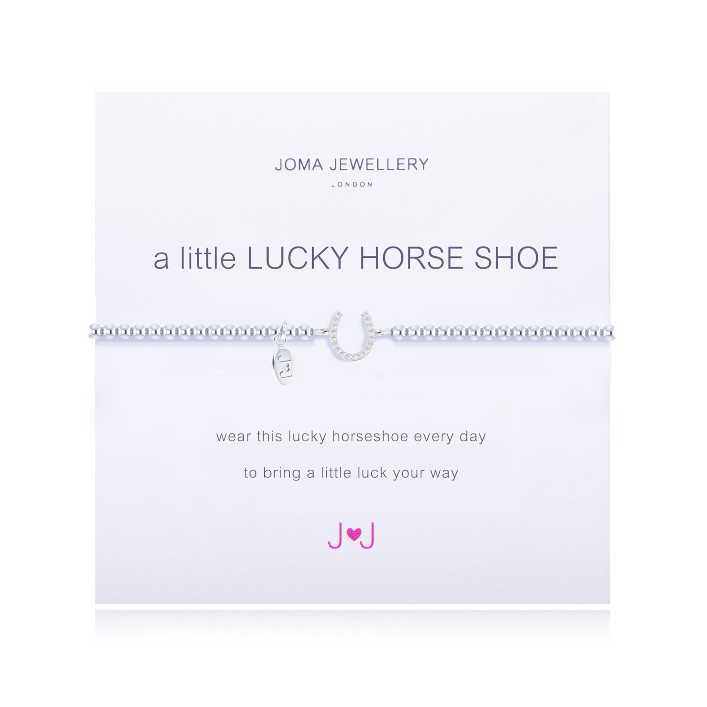 Joma Jewellery Silver Plated Beaded Bracelet A Little LUCKY HORSESHOE  + GIFT BG