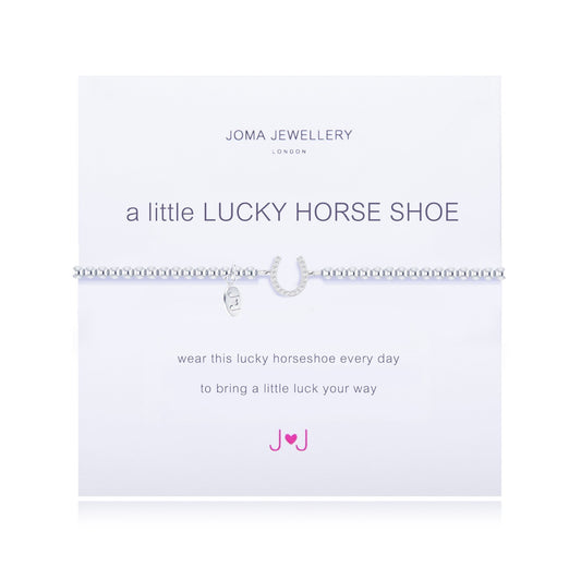Joma Jewellery Silver Plated Beaded Bracelet A Little LUCKY HORSESHOE  + GIFT BG