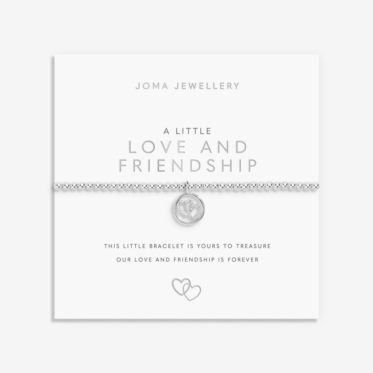 Joma Silver Plated Beaded Bracelet A Little LOVE AND FRIENDSHIP  + GIFT BAG 9018