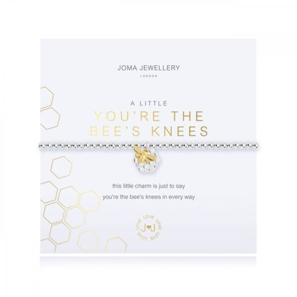 Joma Silver Plated Beaded Bracelet A Little YOU'RE THE BEES KNEES +Gift Bag 4349