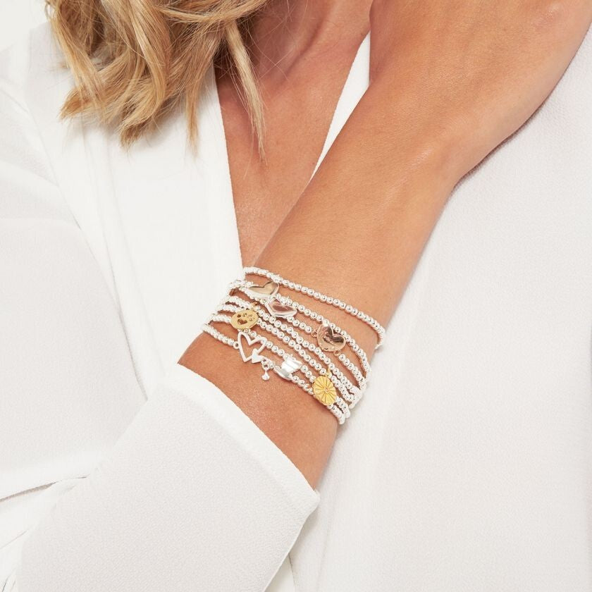 Joma Jewellery Silver Plated Beaded Bracelet A Little BEST MUMMY + Gift Bag 3483