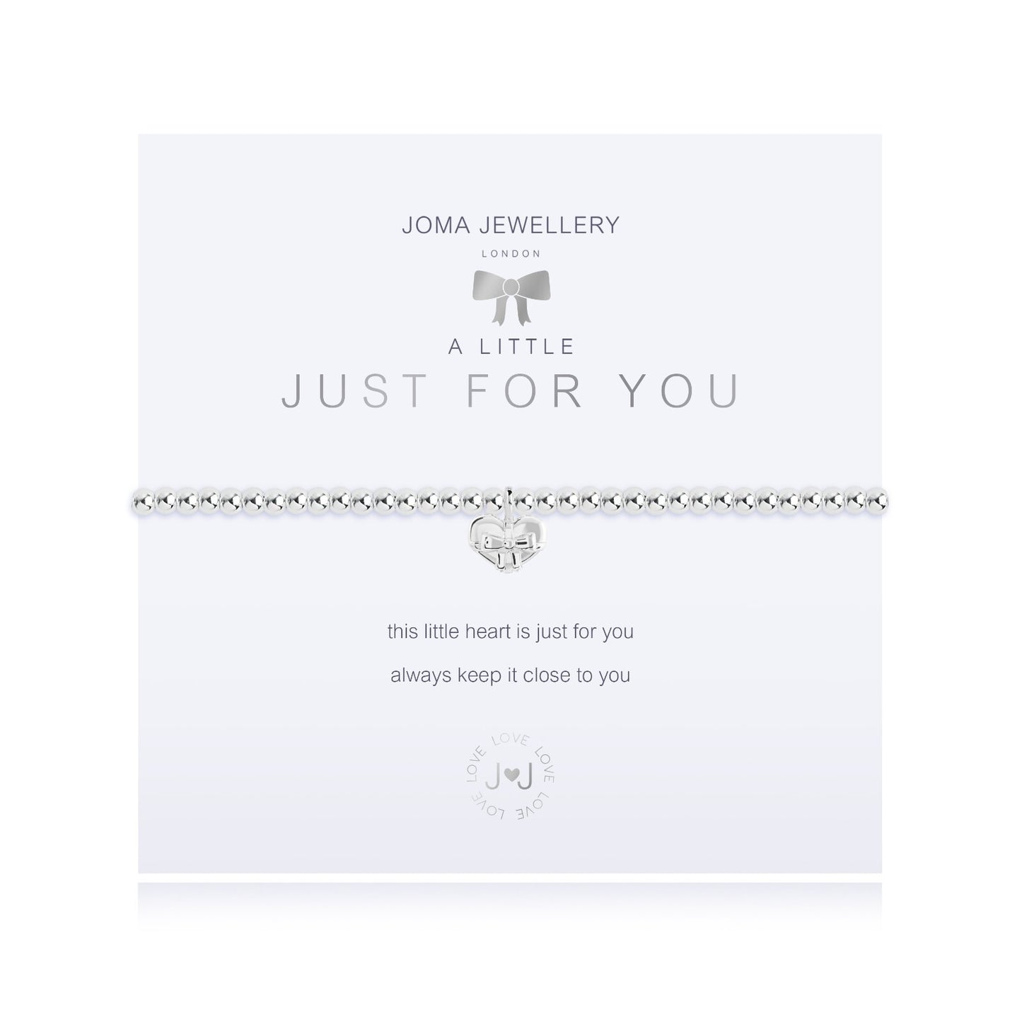 Joma Jewellery Silver Plated Beaded Bracelet A Little JUST FOR YOU + Gift Bag
