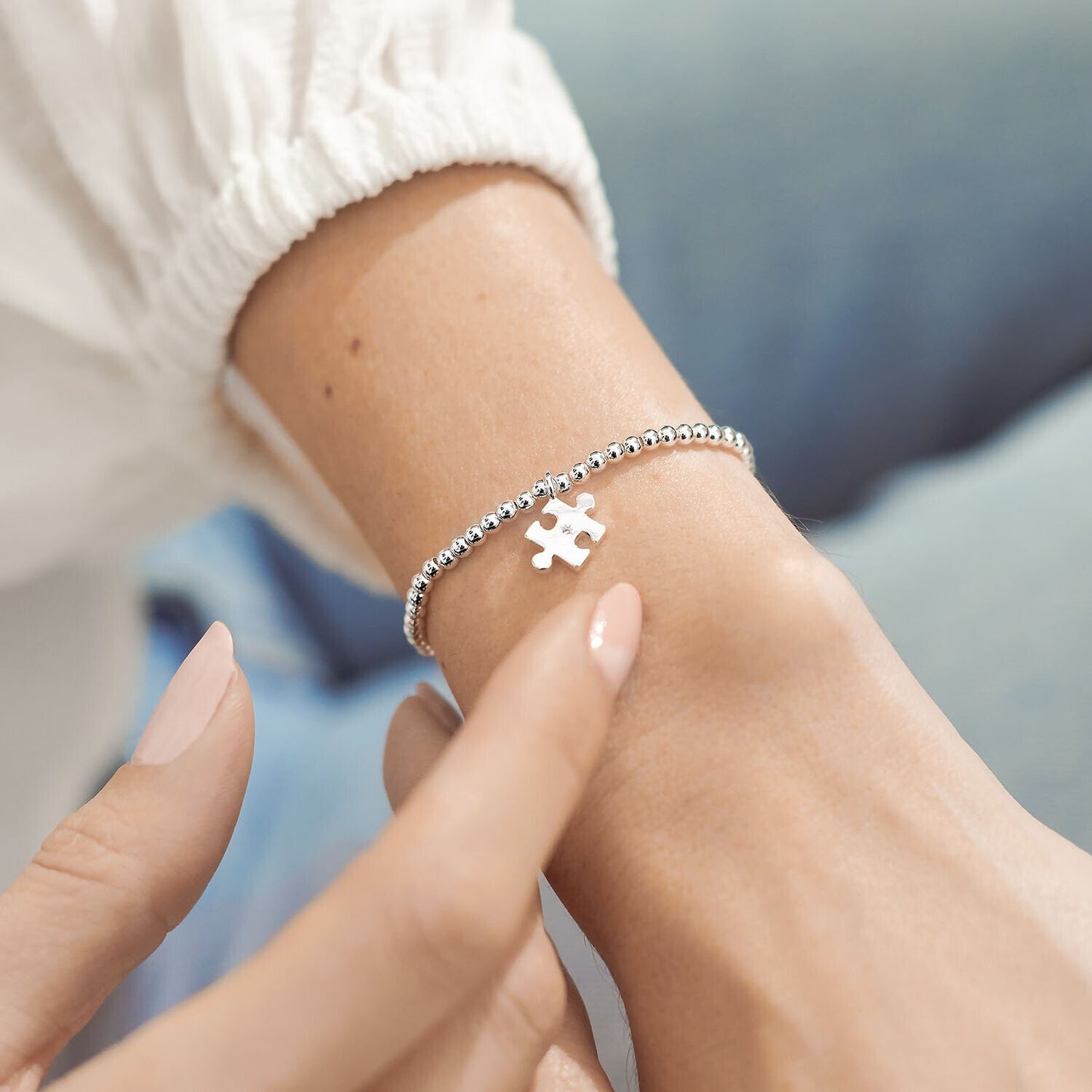 Joma Silver Plated Beaded Bracelet A Little LOVE YOU TO PIECES  + GIFT BAG 5233