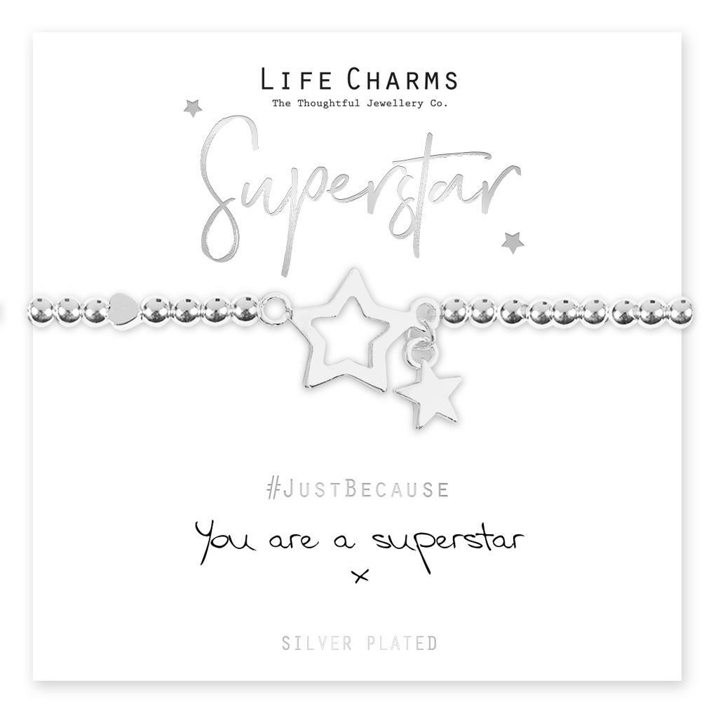 Life Charms Bracelet - " You Are A SUPERSTAR ! " -  Beautifully Gift Boxed