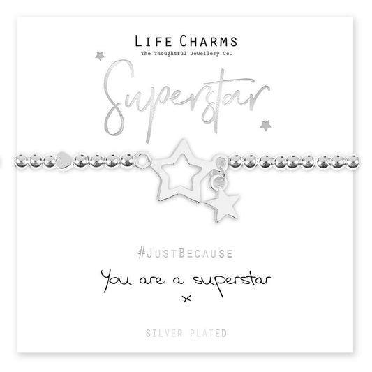 Life Charms Bracelet - " You Are A SUPERSTAR ! " -  Beautifully Gift Boxed