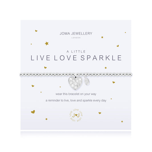 Joma Silver Plated Beaded Bracelet A Little LIVE LOVE SPARKLE  + GIFT BAG 2106