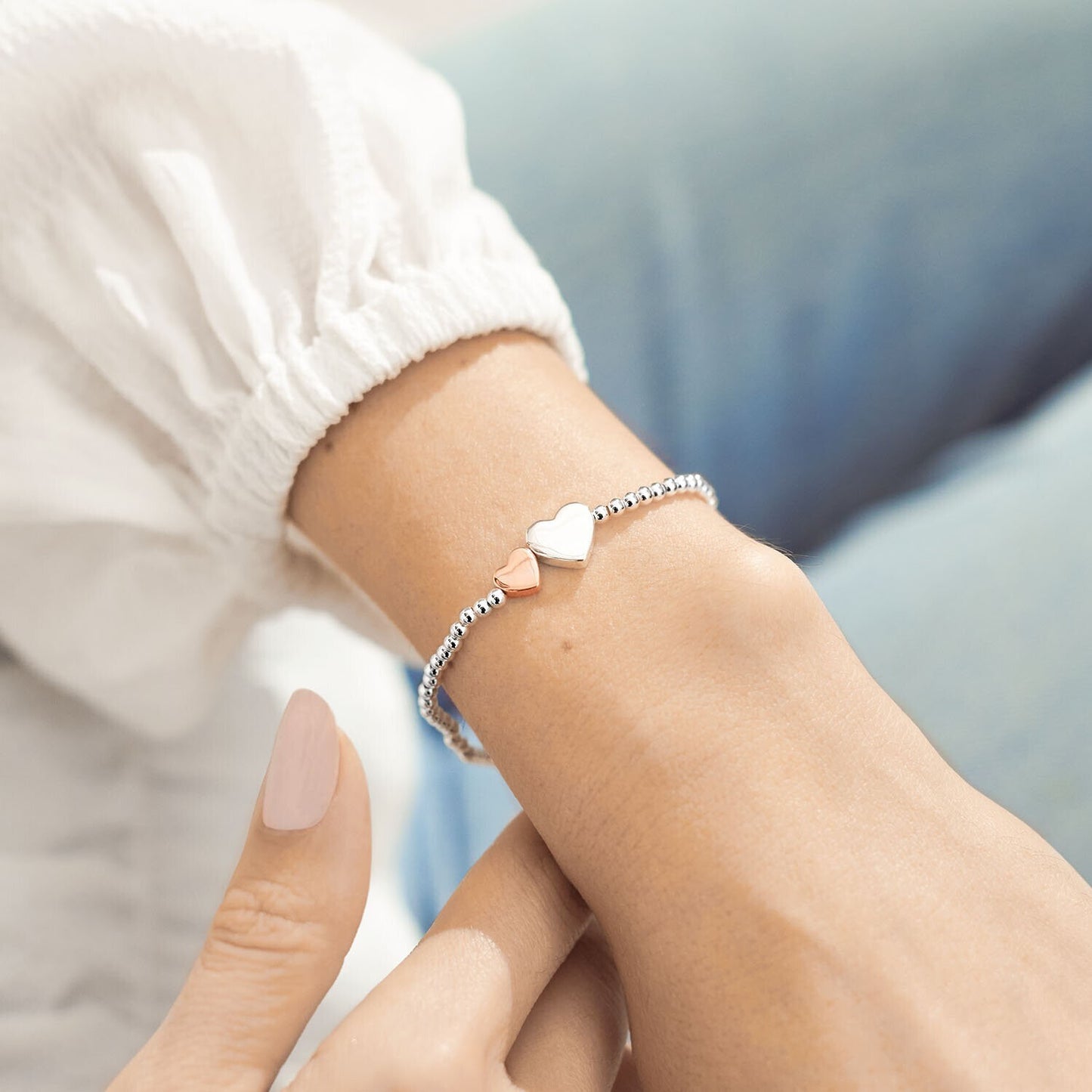 Joma Silver Plated Beaded Bracelet A Little LIKE MOTHER LIKE DAUGHTER + Gift Bag