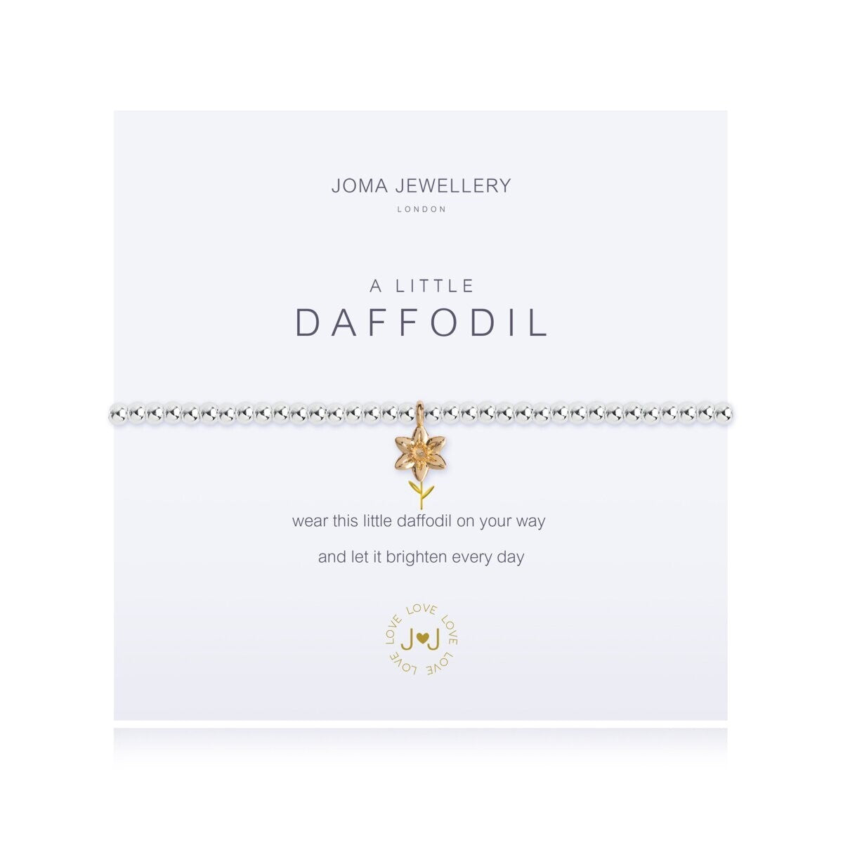 Joma Jewellery Silver Plated Beaded Bracelet A Little DAFFODIL + Gift Bag 2877