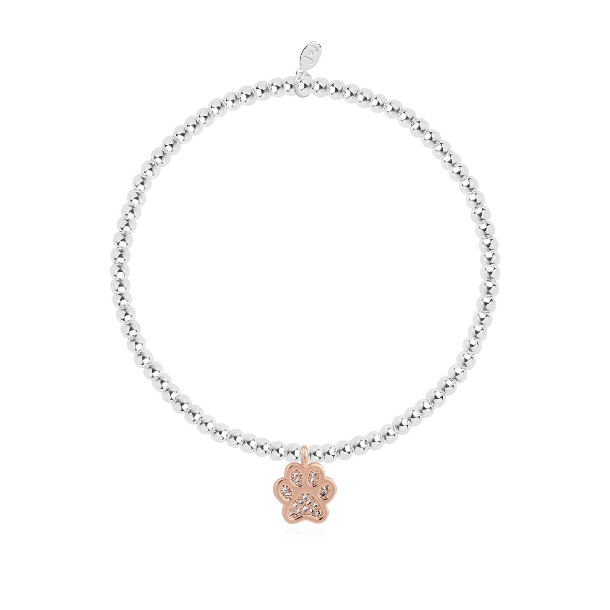 Joma Silver Plated Beaded Bracelet A  LOVE HAS FOUR PAWS + Gift Bag 4303