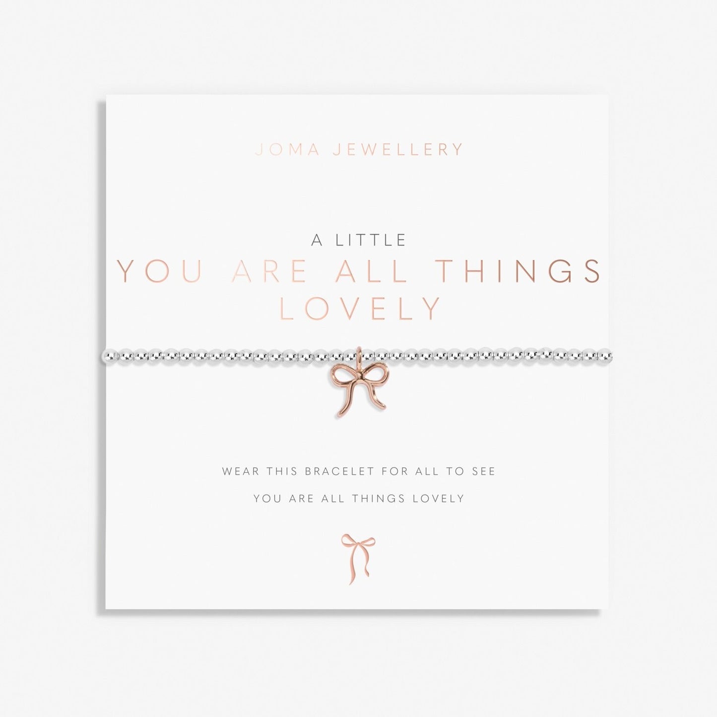 Joma Silver Plated Beaded Bracelet A Little YOU ARE ALL THINGS LOVELY + Gift Bag