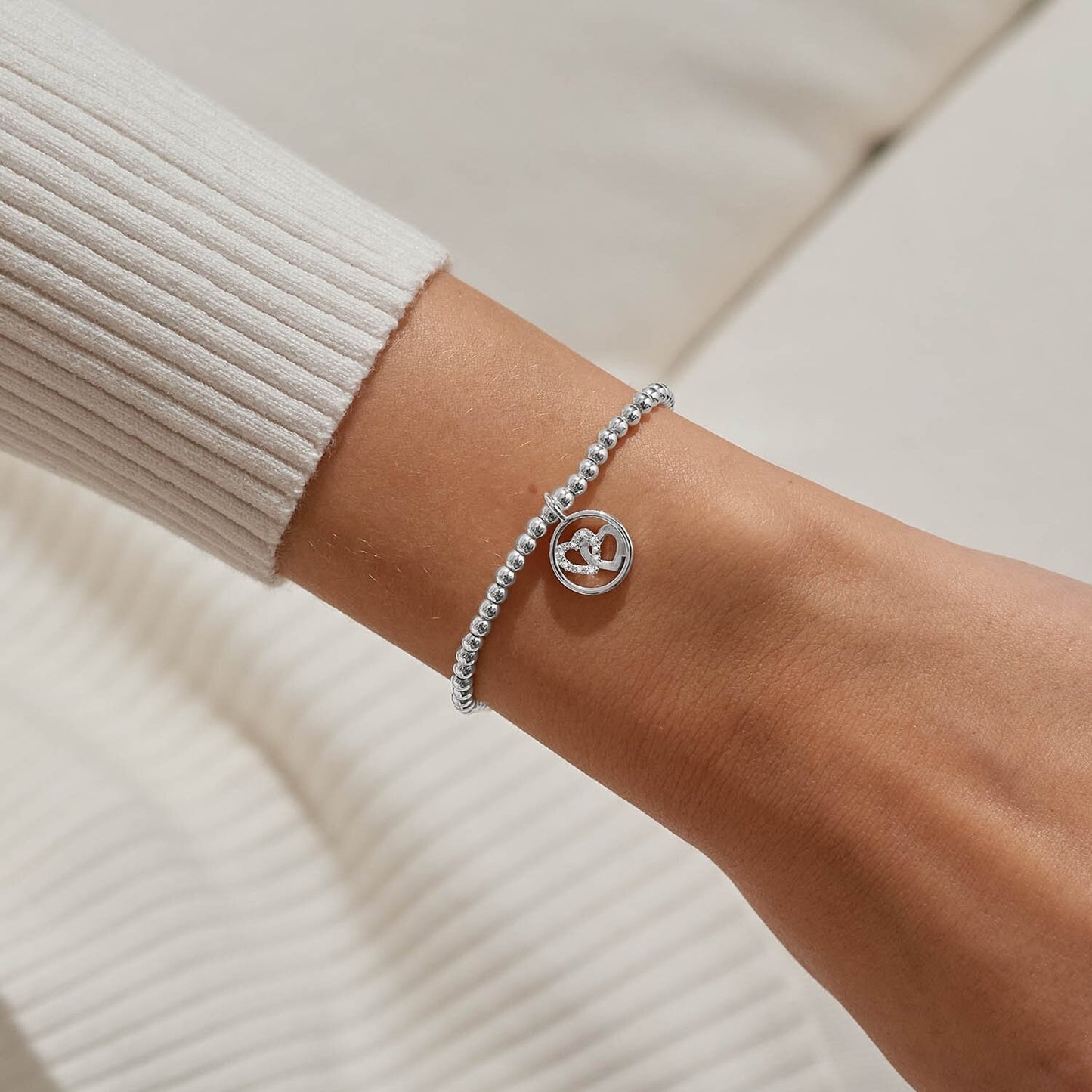 Joma Silver Plated Beaded Bracelet A Little LOVE AND FRIENDSHIP  + GIFT BAG 9018