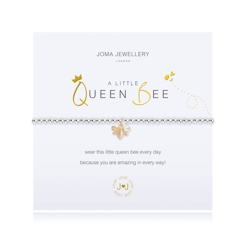 Joma Jewellery Silver Plated Beaded Bracelet A Little QUEEN BEE + Gift Bag 2681