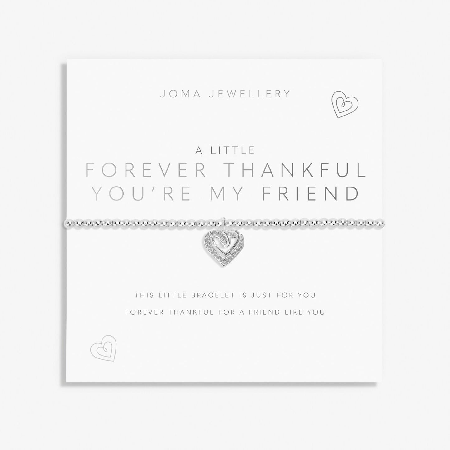 Joma Silver Plated Beaded Bracelet A Little FOREVER THANKFUL YOU'RE MY FRIEND