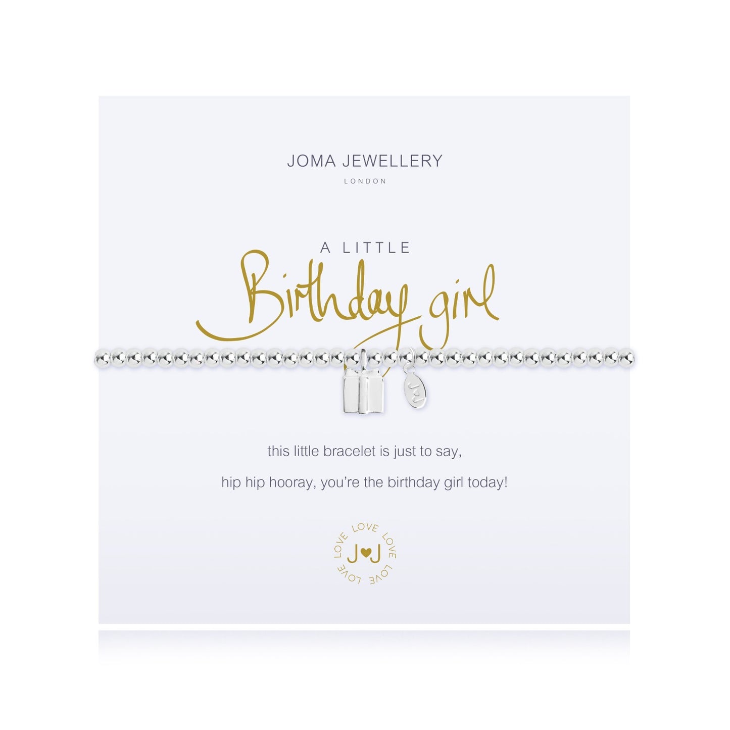 Joma Silver Plated Beaded Bracelet A Little BIRTHDAY GIRL + Gift Bag 1962