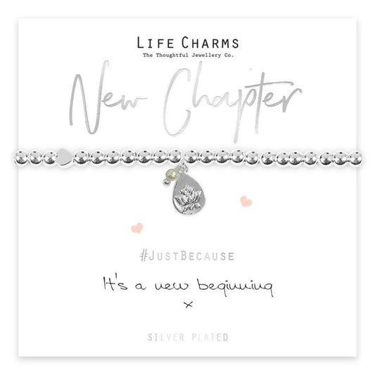 Life Charms Bracelet NEW CHAPTER - " ITS A NEW BEGINNING " -  Gift Boxed NEW