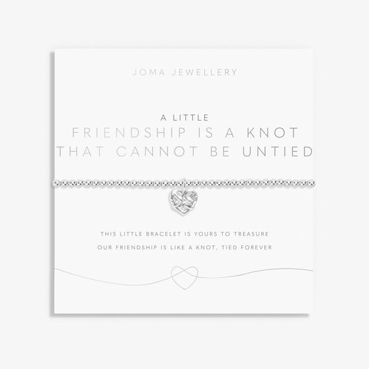 Joma Silver Beaded Bracelet A Little FRIENDSHIP IS A KNOT THAT CANNOT BE UNTIED