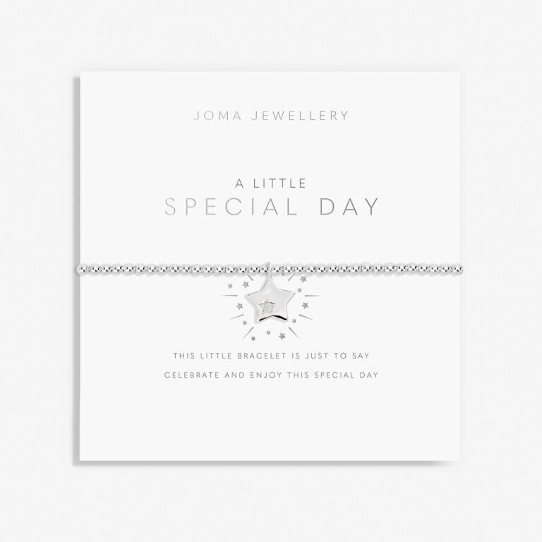 Joma Jewellery Silver Plated Beaded Bracelet A Little SPECIAL DAY + Gift BAG