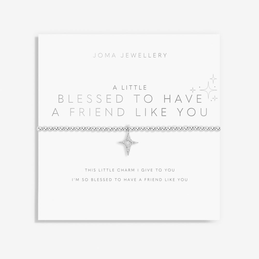 Joma Silver Plated Beaded Bracelet A Little BLESSED TO HAVE A  FRIEND LIKE YOU