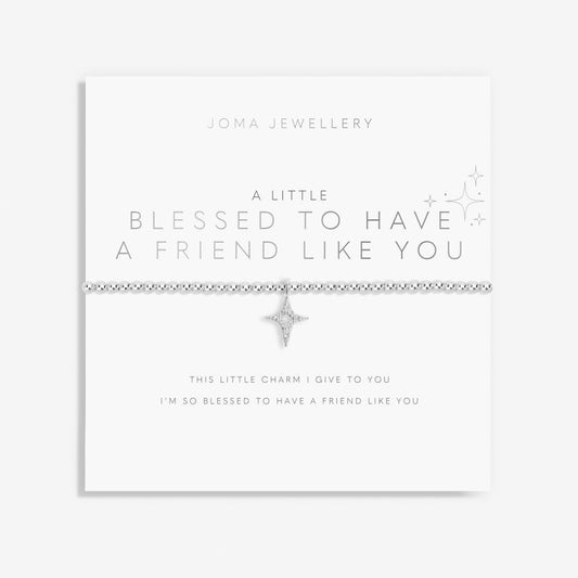 Joma Silver Plated Beaded Bracelet A Little BLESSED TO HAVE A  FRIEND LIKE YOU