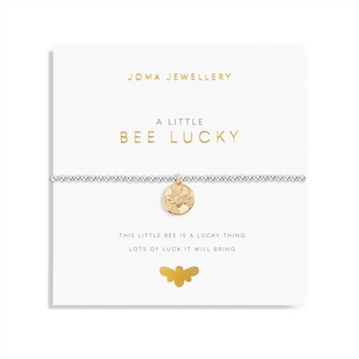 Joma Jewellery Silver Plated Beaded Bracelet A Little BEE LUCKY + Gift Bag 6067
