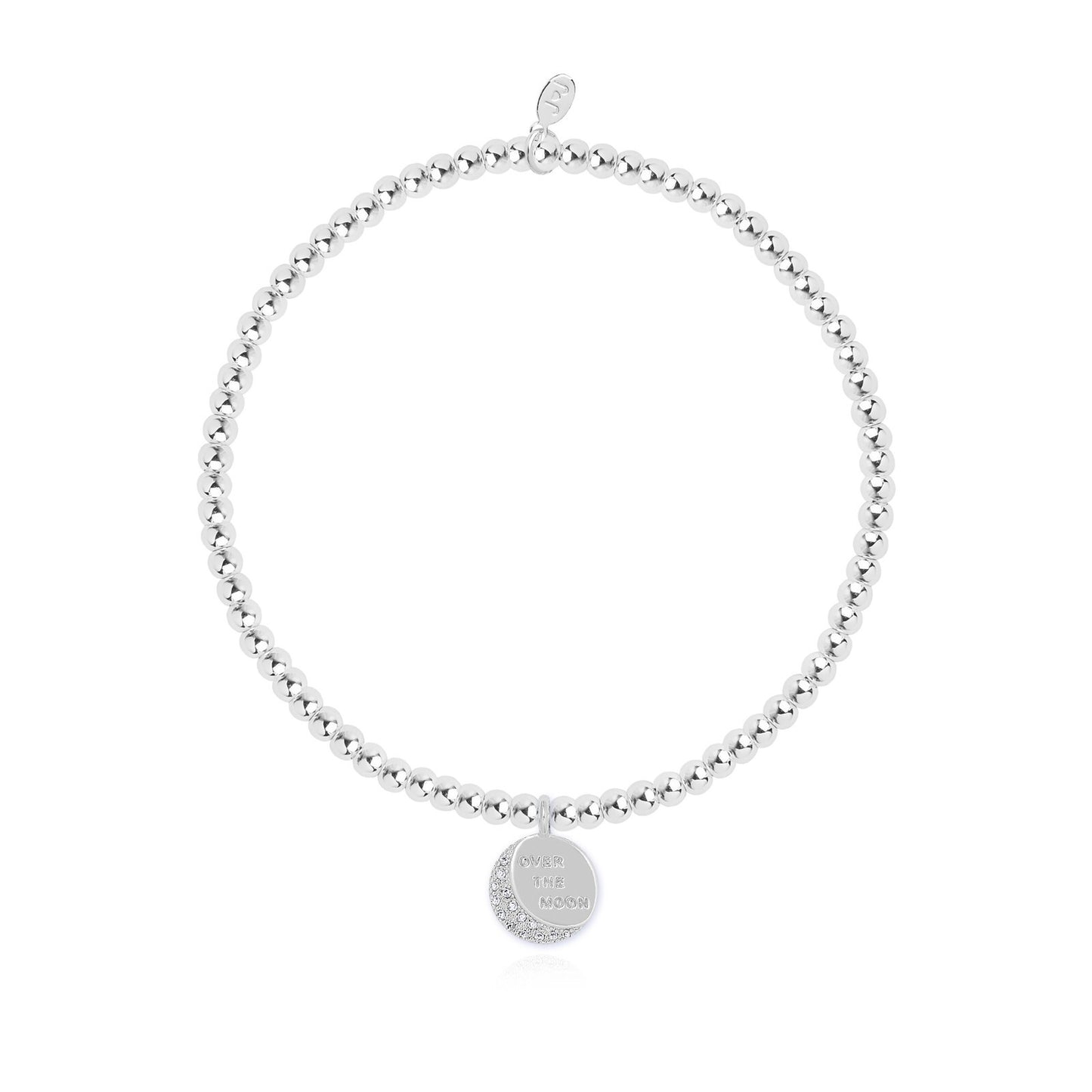 Joma Jewellery A Little OVER THE MOON Silver Plated Beaded Bracelet + Gift Bag