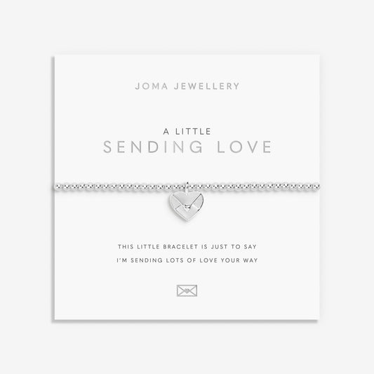 Joma Jewellery Silver Plated Beaded Bracelet A Little SENDING LOVE + Gift Bag