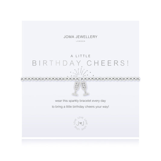 Joma Silver Plated Beaded Bracelet A Little BIRTHDAY CHEERS + Gift Bag 4345