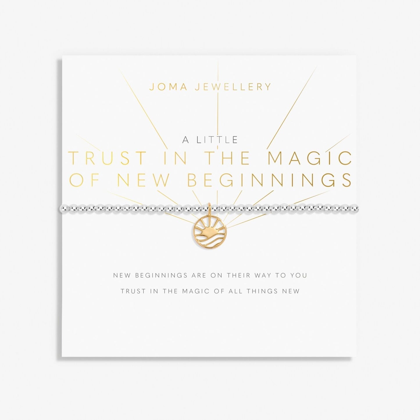 Joma Silver Plated Beaded Bracelet A Little TRUST IN THE MAGIC OF NEW BEGINNINGS