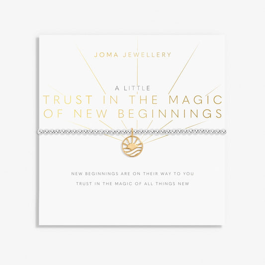 Joma Silver Plated Beaded Bracelet A Little TRUST IN THE MAGIC OF NEW BEGINNINGS