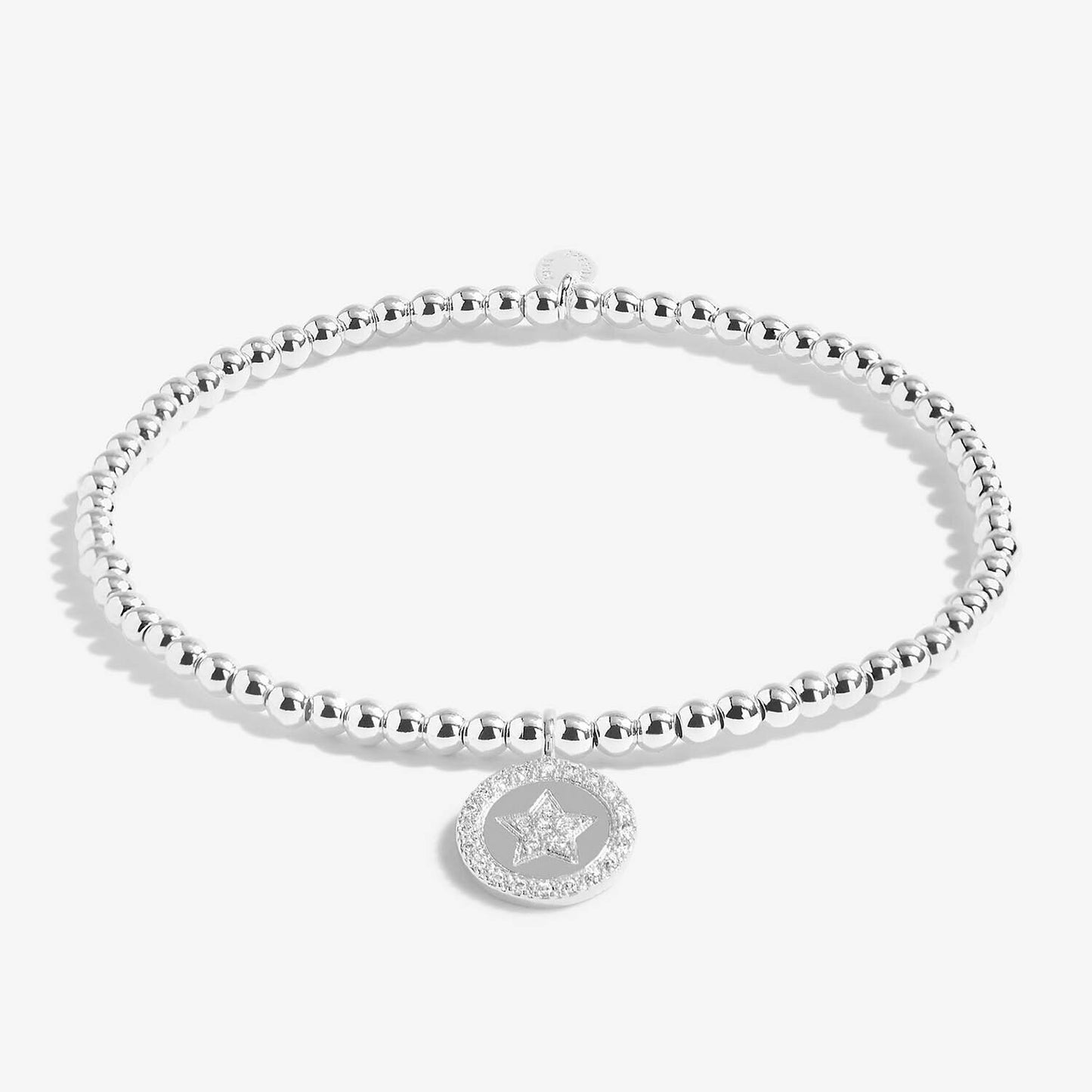 Joma Jewellery Silver Plated Beaded Bracelet A Little GOOD LUCK + Gift Bag 5807