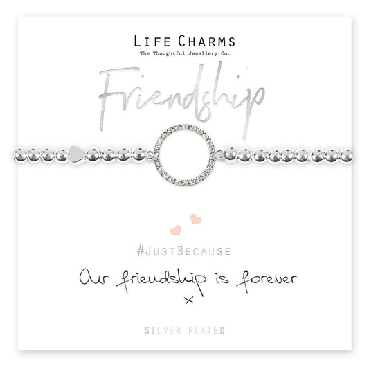 Life Charms Bracelet - " Our FRIENDSHIP Is Forever " - Beautifully Gift Boxed