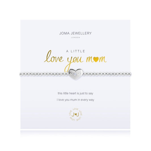 Joma Jewellery Silver Plated Beaded Bracelet A Little LOVE YOU MUM  + GIFT BAG