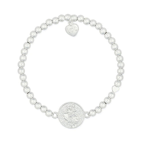 Life Charms Bracelet - " ST CHRISTOPHER Will Keep You Safe x " - Gift Boxed