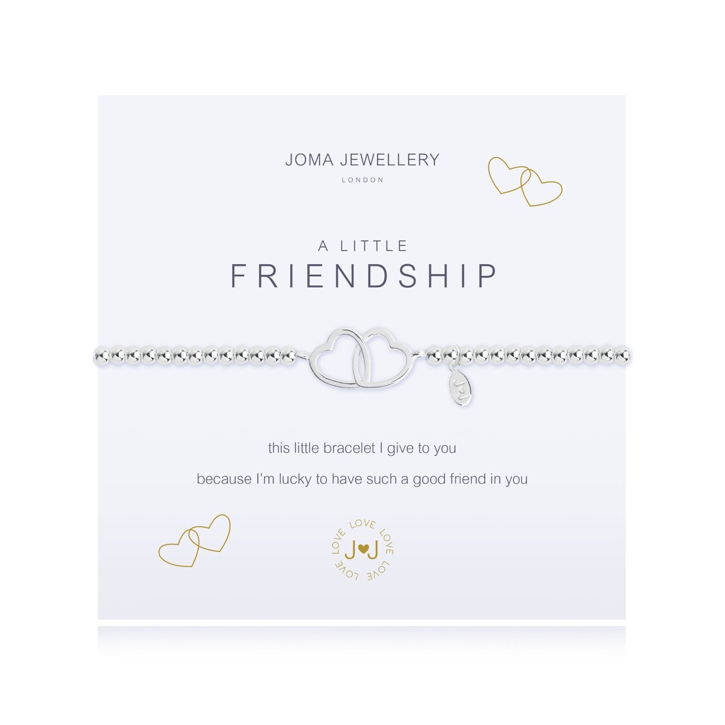 Joma Jewellery Silver Plated Beaded Bracelet A Little FRIENDSHIP + Gift Bag 1926