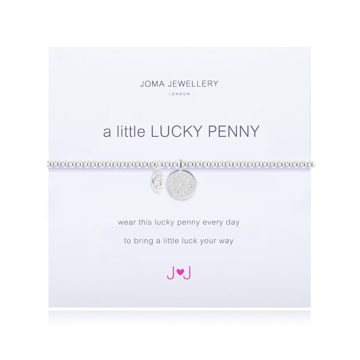 Joma Jewellery Silver Plated Beaded Bracelet A Little LUCKY PENNY + GIFT BAG