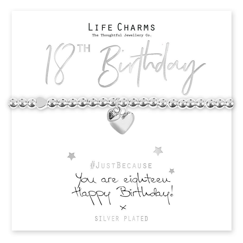 Life Charms Bracelet 18th - " You Are EIGHTEEN, Happy Birthday! x " - Gift Boxed