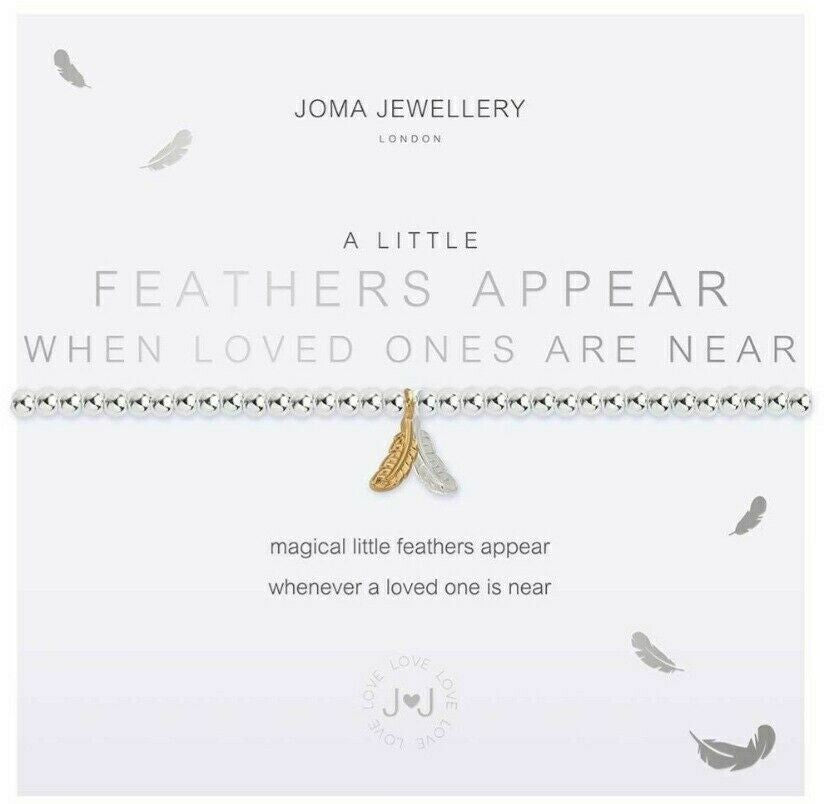 Joma Jewellery Beaded Bracelet A Little FEATHERS APPEAR WHEN LOVED ONES ARE NEAR