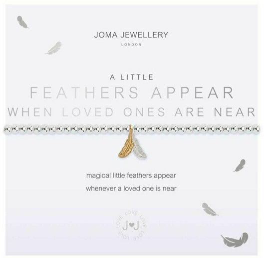Joma Jewellery Beaded Bracelet A Little FEATHERS APPEAR WHEN LOVED ONES ARE NEAR